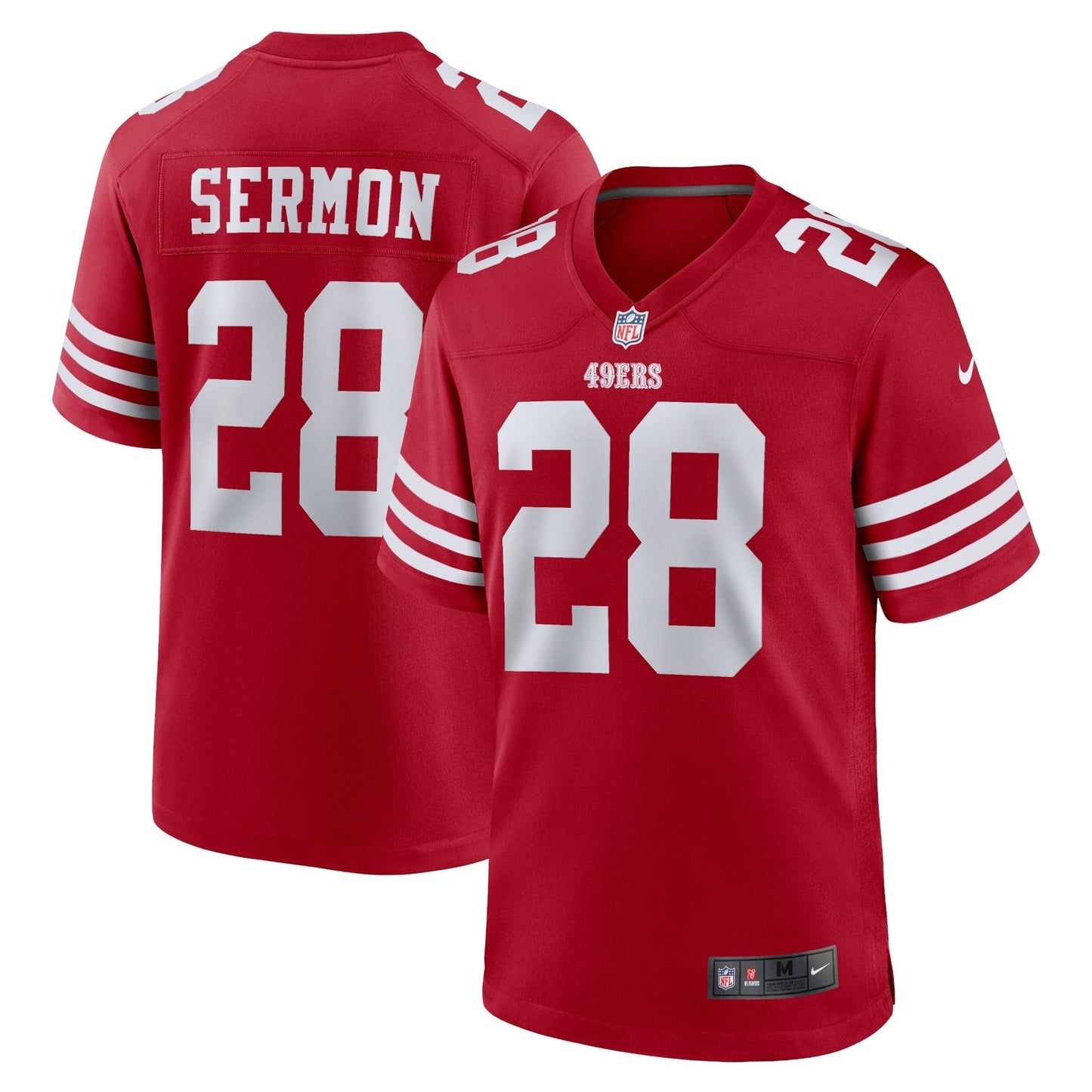 Men's Nike Trey Sermon Scarlet San Francisco 49ers Player Game Jersey