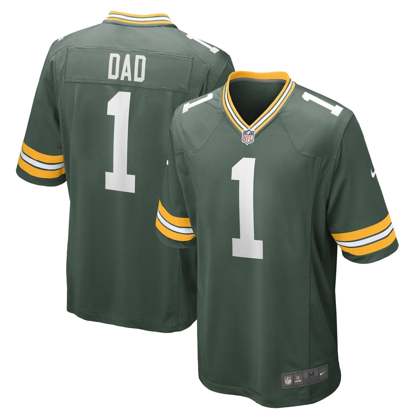 Men's Nike Number 1 Dad Green Green Bay Packers Game Jersey