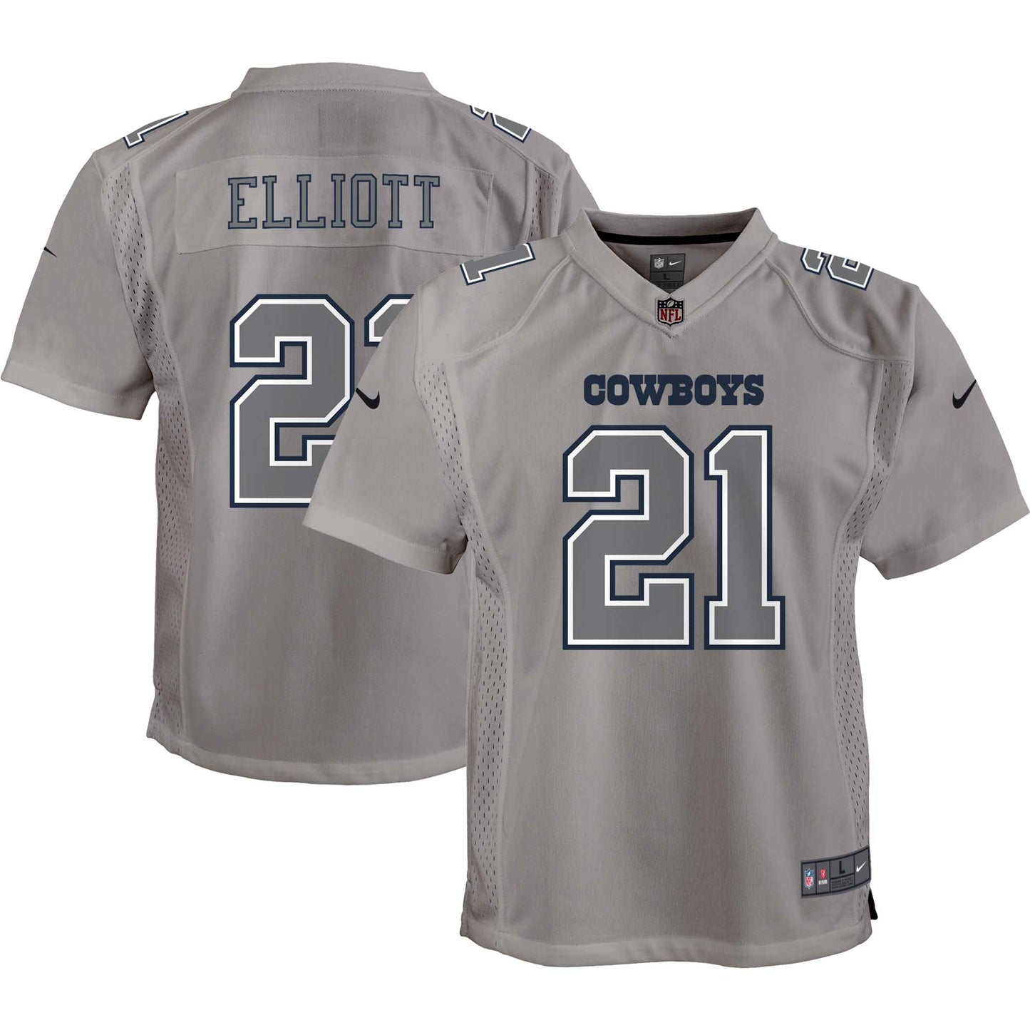 Ezekiel Elliott Dallas Cowboys Nike Youth Atmosphere Game Jersey - Gray